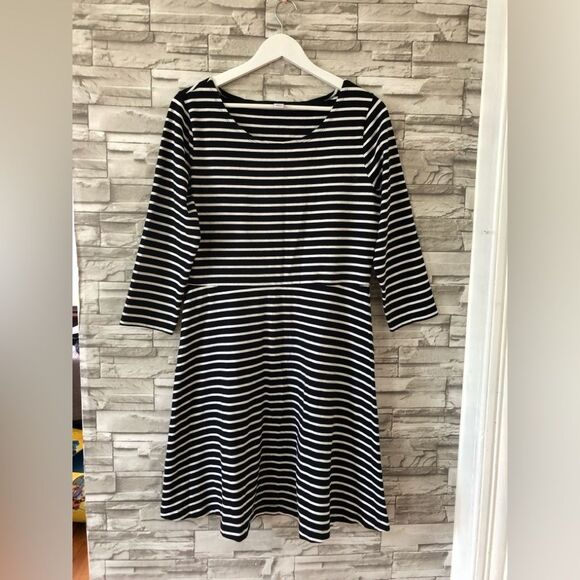 Old Navy || 2 Lot Bundle Long Sleeve Scoop Neck Striped Curved Mini Dress Sz L - Picture 4 of 14